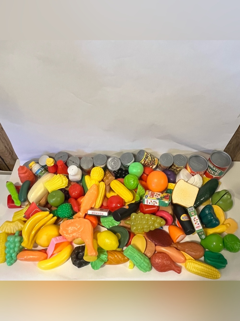 Pretend Realistic Plastic Rubber Various Play Foods HUGE Lot of 151 Pieces